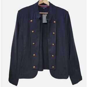 NWT Tommy Hilfiger Navy Military Band Jacket Gold Buttons Preppy Women XL